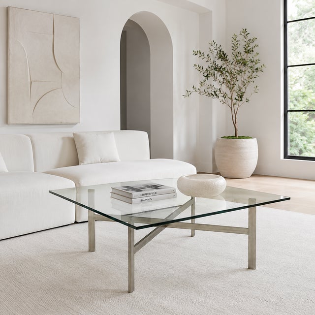 Vintage Aluminum & Glass Coffee Table For Sale In New York - Image 6 of 6