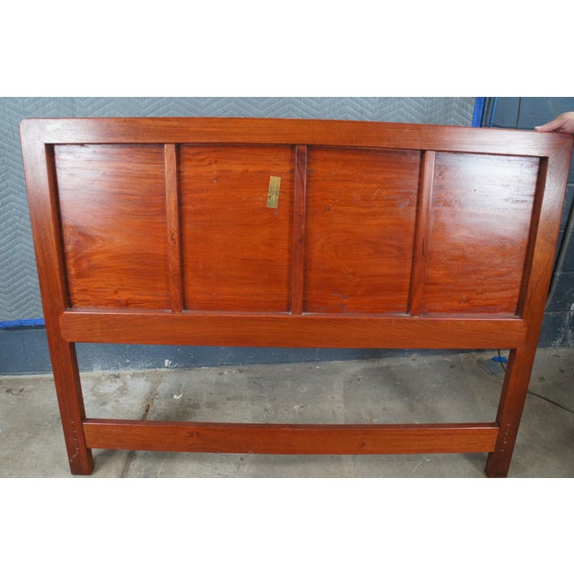 Late 20th Century Chinese Chinoiserie Rosewood Full Size Bed Headboard Hong Kong For Sale - Image 9 of 11