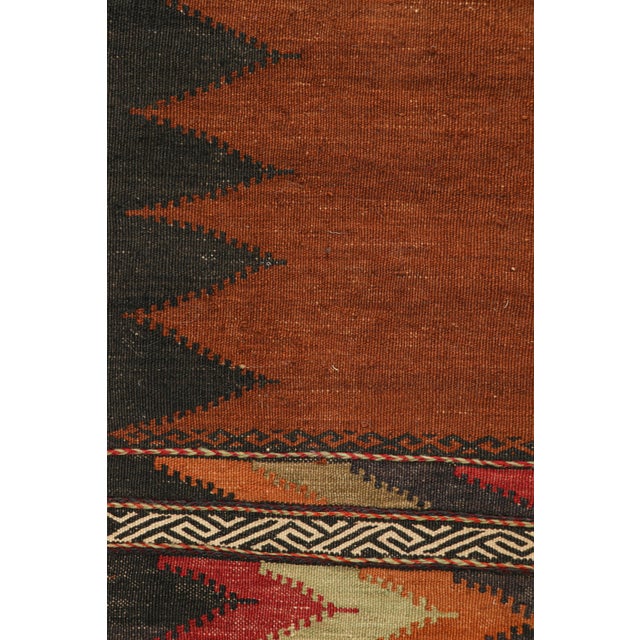 1950s Vintage Afghan Kilim in Rust, With Polychromatic Patterns From Rug & Kilim For Sale - Image 5 of 6