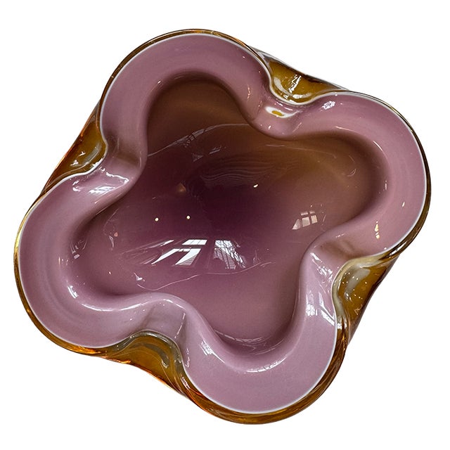 Alfredo Barbini Mid-Century Murano Cased Art Glass Biomorphic "Geode" Bowl/Ashtray For Sale - Image 10 of 14
