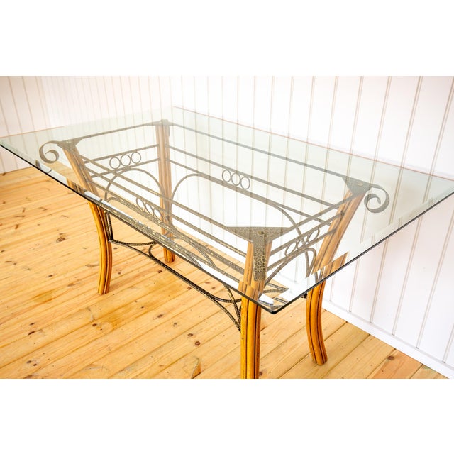 Vintage Bohemian Glass Dining Table and Armchairs, 1970s, Set of 5 For Sale - Image 9 of 18