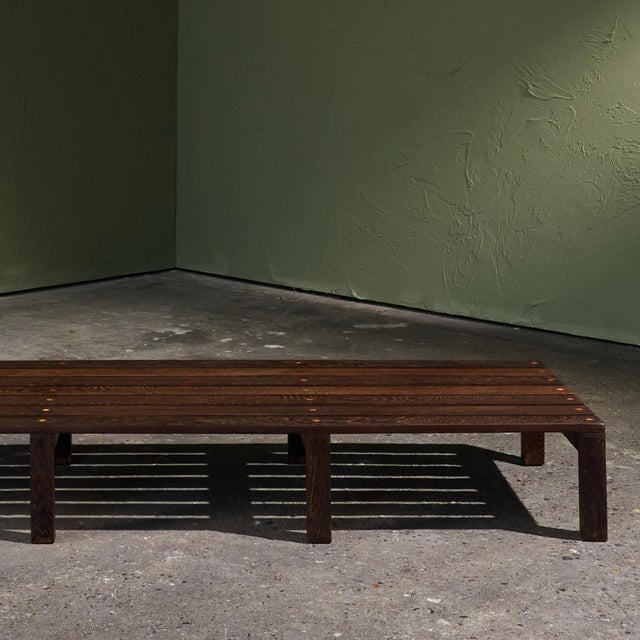 Architectural Slatted Bench in Wengé, Netherlands, 1960s For Sale - Image 4 of 11