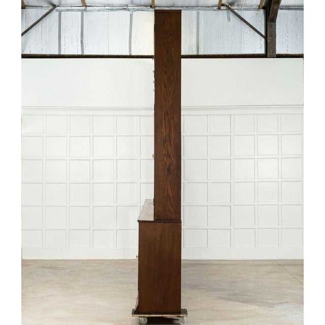 Large Oak Glazed Haberdashery Bookcase Cabinet, 1890 For Sale - Image 11 of 12
