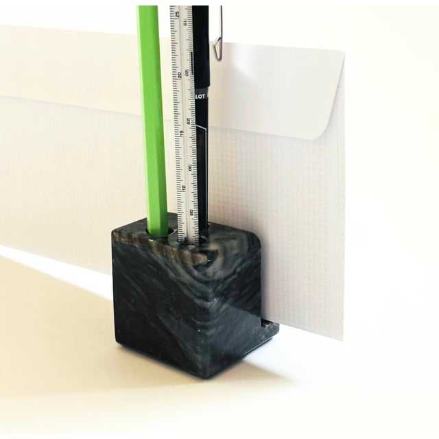 Contemporary Stone Block Pen and Letter Holder For Sale - Image 3 of 13