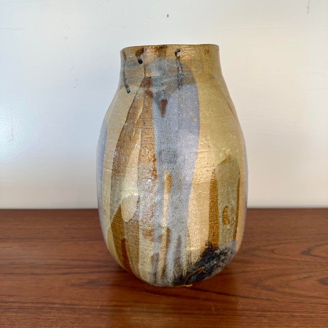 Studio Made Glazed Ceramic Vessel Signed For Sale - Image 9 of 10