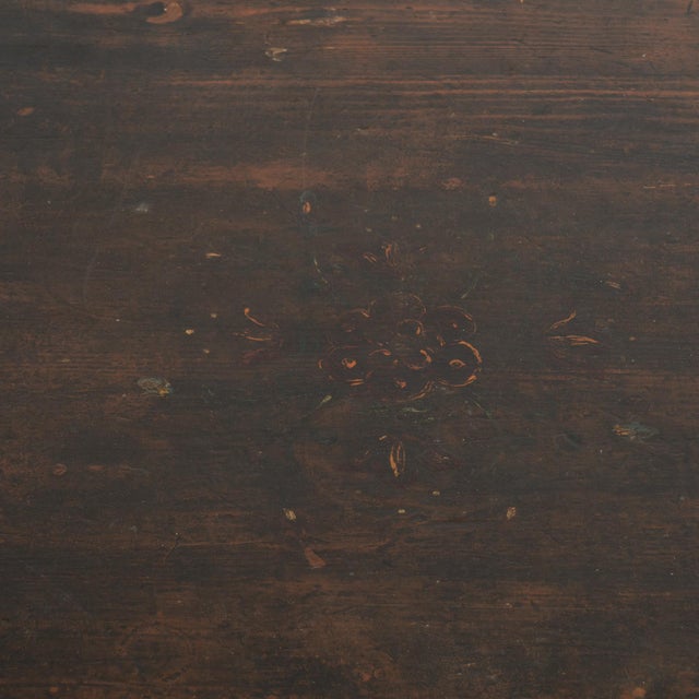 Original Folk Art Painted Side Table With Large Drawer, Hungary Circa 1890 For Sale - Image 6 of 12