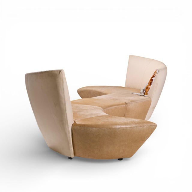 Animal Skin Vladimir Kagan for Preview Mid Century Serpentine Sofas - Pair For Sale - Image 7 of 9