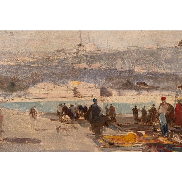 Unknown, Animated Orientalist Landscape, 1884, Oil on Panel For Sale - Image 3 of 15