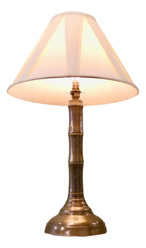Vintage Table Lamp in Bamboo and Brass, 1920