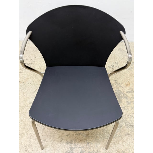 Erla Sólveig Óskarsdóttir E5400 Betsy Black Stackable Chair for Bernhardt, 2000s For Sale - Image 12 of 17