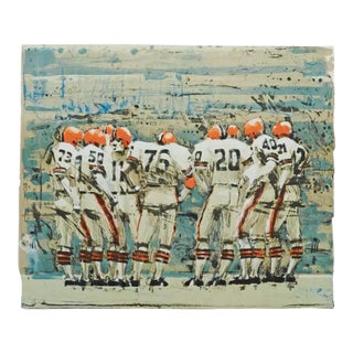Aldo Luongo "Lets Go for the Bomb" Lithograph on Paper Hand Signed Football For Sale