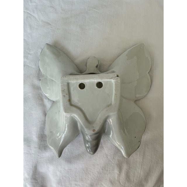 Rustic Vintage Moth Wall Pocket For Sale - Image 3 of 5