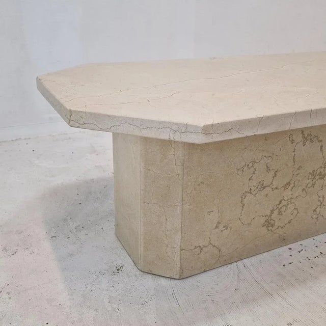 Italian Coffee Table in Travertine, 1980s For Sale - Image 12 of 13