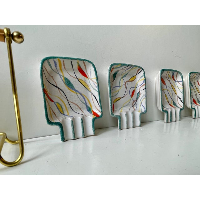Midcentury Modern Hand-Painted Ashtray Set from Uebelacker Keramik, 1960s, Set of 5 For Sale - Image 4 of 10