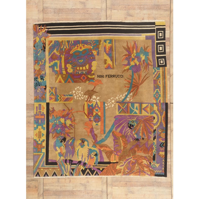 Vintage Pictorial Tibetan Rug, 08'06 X 09'09 For Sale - Image 10 of 10