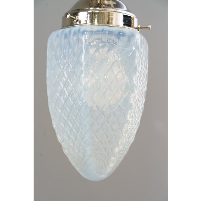 Art Deco Ceiling Lamp with Opaline Glass Shade, Vienna, 1920s For Sale - Image 6 of 12