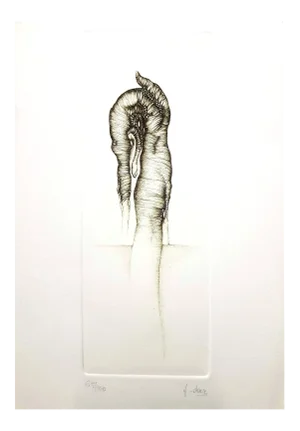 Fred Deux - Grey Surrealism V - Signed Original Etching