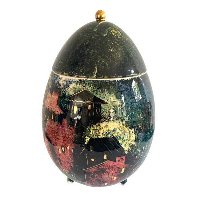 Mid 20th Century Sascha Brastoff Ceramic Lidded Egg Jar For Sale