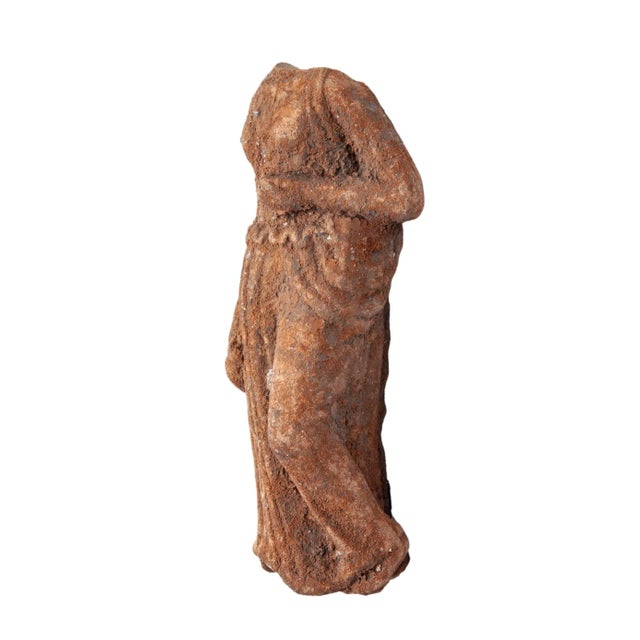 Early 18th Century Petite Antique European Terracotta Figurine For Sale - Image 5 of 8