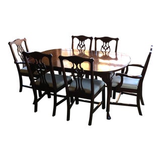 Queen Anne/Chippendale Harden Cherry Dining Set - 7 Pieces For Sale