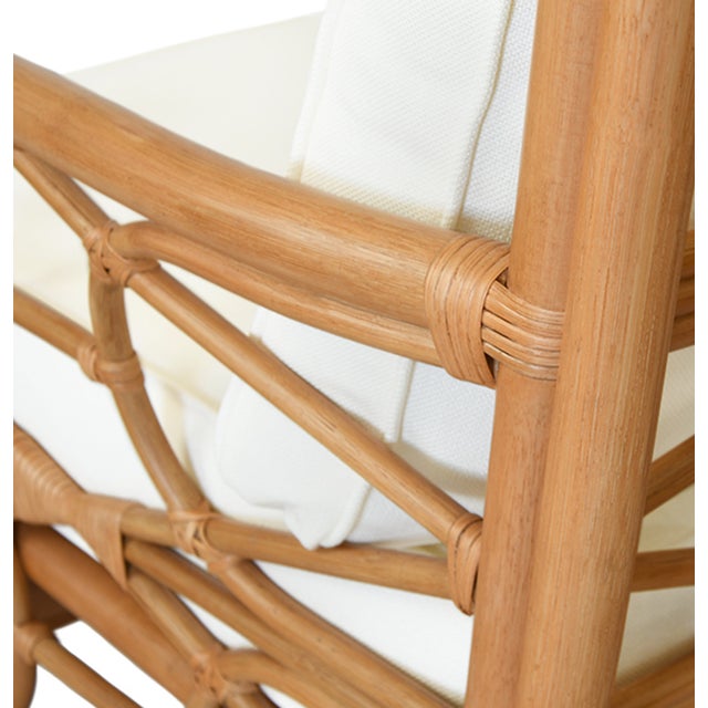 Matthew Izzo Worlds Away Auburn Rattan Club Chair | Chairish