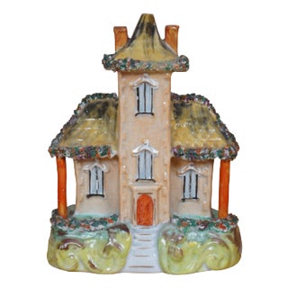 Antique 19th Century English Staffordshire Porcelain Manor House Figurine For Sale