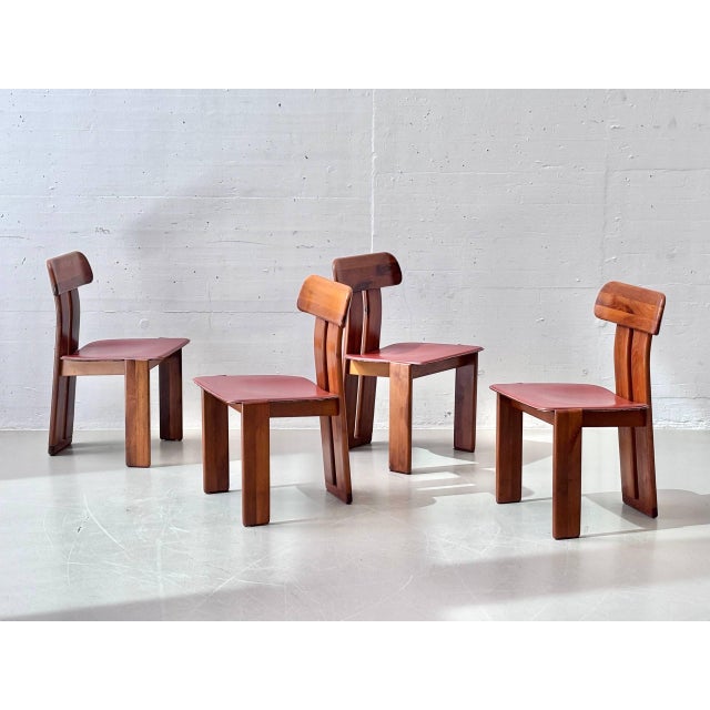 Sapporo Dining Table and Chairs in Walnut by Mario Marenco for Mobilgirgi, Italy, 1970s, Set of 5 For Sale - Image 10 of 16