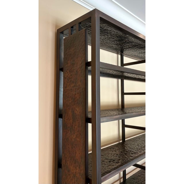 2000 - 2009 Custom Bronze Finish Steel Bookcase or Etagere For Sale - Image 5 of 6