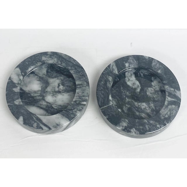1970s Modern Classic Grey Marble Round Ashtray or Catchall For Sale - Image 4 of 5