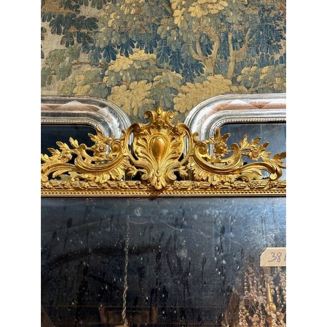 Traditional Louis XVI Carved and Giltwood Mirror For Sale - Image 3 of 7