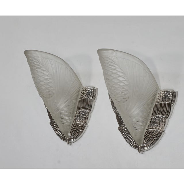 David Gueron Degue 1930s French Art Deco Wall Sconces by Degue France - a Pair For Sale - Image 4 of 12