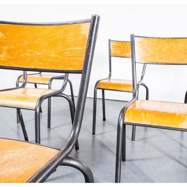 1960s French Silver Stacking Dining Chairs from Mullca, 1950s, Set of 4 For Sale - Image 5 of 9