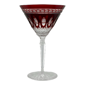 1990s Waterford Clarendon Ruby Red Martini Glass | Cut to Clear Crystal | Excellent