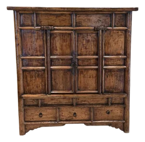 1900-1909 Chinese Lacquered Ming Style Cabinet Armoire Vintage