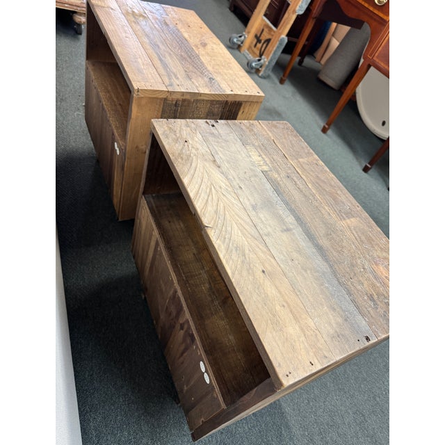 West Elm Emmerson Reclaimed Nightstands, a Pair For Sale - Image 9 of 12