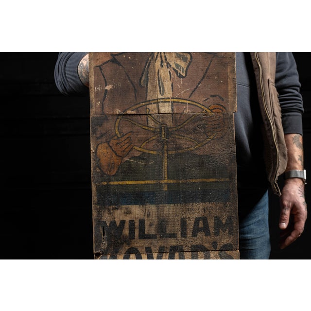Antique "7 Miles to William Kovar" Sign by Ithaca Sign Works For Sale - Image 4 of 6