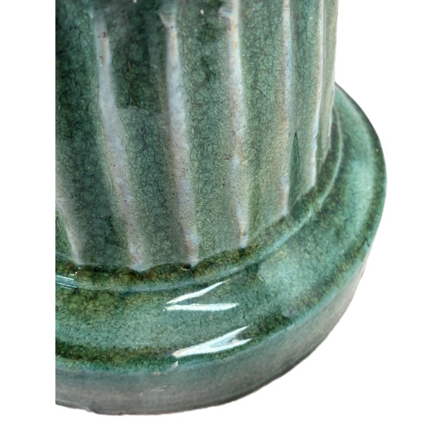 Pair of Annamese Celedon-Glazed Ceramic Garden Stands For Sale - Image 4 of 12