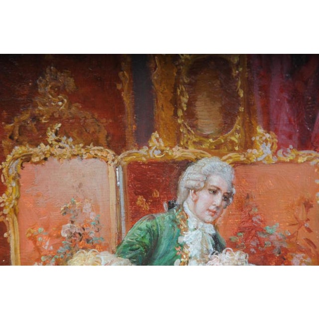 Wood Stephan Sedlacek, Rococo Painting, Oil on Canvas, Framed For Sale - Image 7 of 18