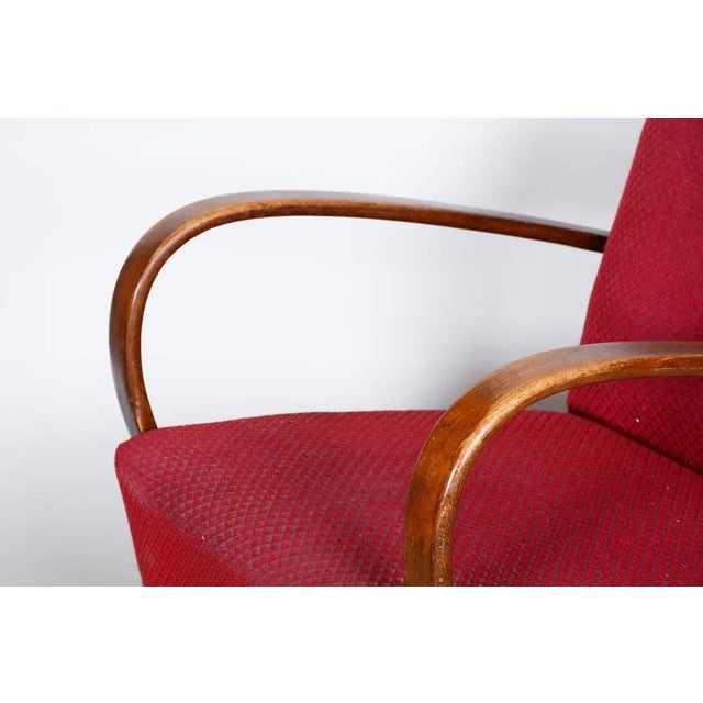 Art Deco Armchair in Beech attributed to J. Halabala for Up Závody, 1930s For Sale - Image 3 of 7