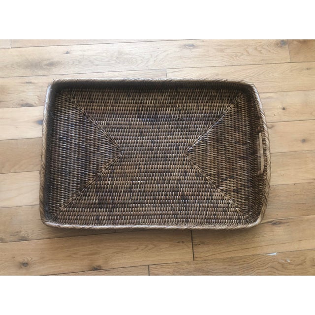 Thai fabulous Vintage Burmese Rattan Serving Tray will be a standout on your coffee table / ottoman, kitchen counter or...