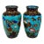 Antique Chinese Cloisonne Turquoise Enamel & Brass Floral Vase - a Pair For Sale