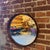 Vintage Round Mirror in Teak Frame For Sale - Image 5 of 6