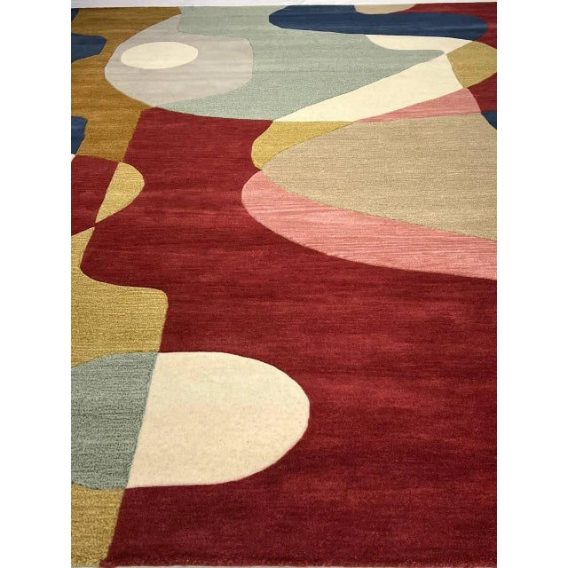 Textile 2020s Fine Hand Tufted Abstract Rug For Sale - Image 7 of 10