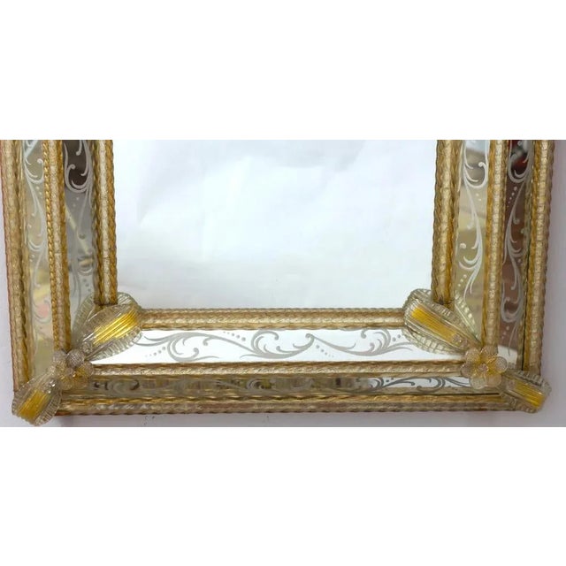 1960s Mid-Century Venetian Mirror in Blown Glass, 1960 For Sale - Image 5 of 8