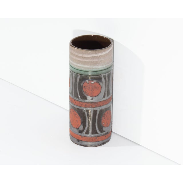 Carstens Tönnieshof Carstens Tönnieshof West German Ceramic Cylinder Vase For Sale - Image 4 of 8