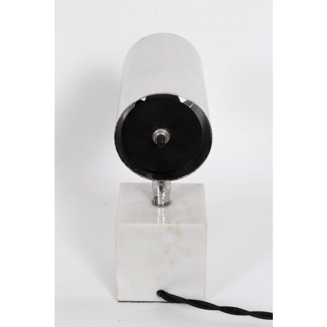 Koch & Lowy Neal Small, Koch & Lowy Style Marble Table Lamp With Swivel Chrome Shade For Sale - Image 4 of 8