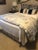 Beautiful linen "Bergman Lagoon" queen duvet and 5 pillow shams. Duvet 92 x 96. Floral linen duvet reverses to cotton...