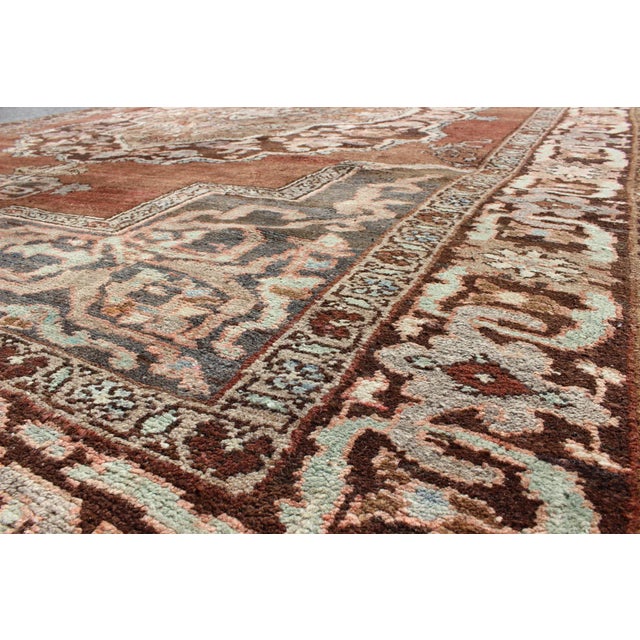 Mid 20th Century Turkish Kars Carpet With Classical Design in Various Shades of Brown and Gray For Sale - Image 5 of 7