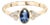Oval Cut Blue Sapphire and Diamond 14k Gold Ring Size 6.5 For Sale