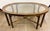 Vintage Chinoiserie Style Faux Bamboo Oval Glass Coffee Table For Sale In New York - Image 6 of 6